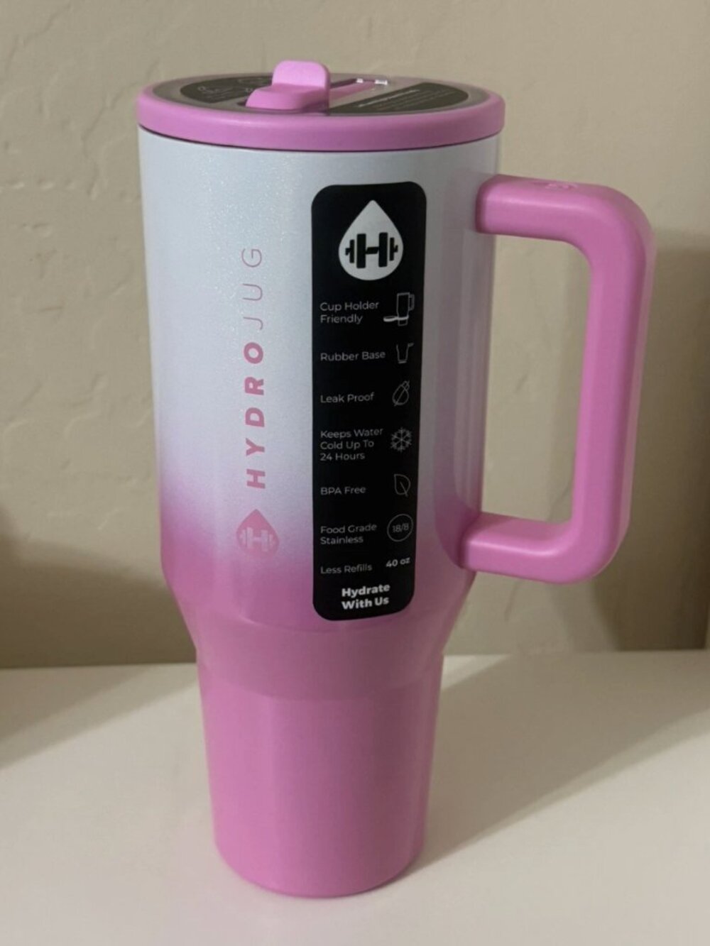 HydroJug Traveler 32 oz Pink with Box